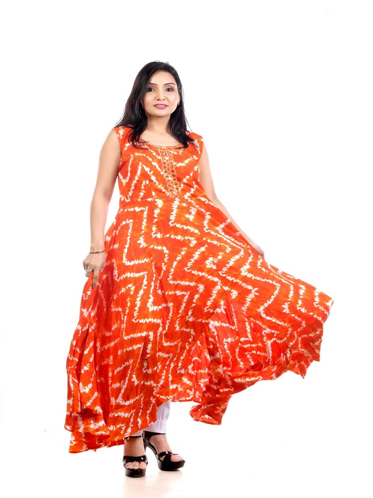 ORANGE COLOURED LONG KURTA CB10K2