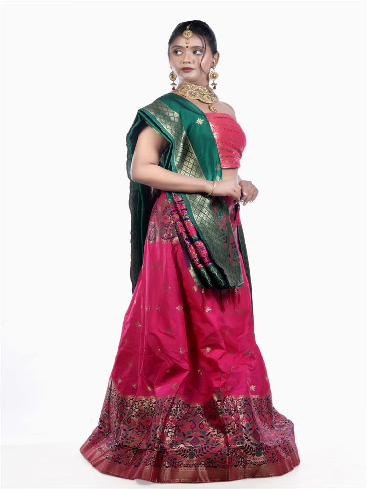 MAGENTA PINK COLOR PRINTED LEHENGA CHOLI