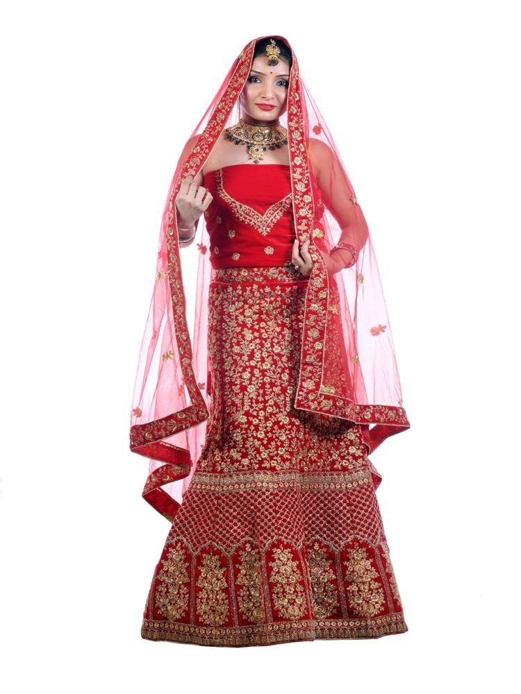 RUBY RED EMBROIDERY WORK LEHENGA CHOLI